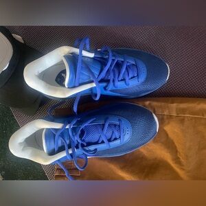 4 pieces .Levi's size 29 ..Men's Blue and White Sneakers size 7